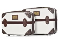 شنط سفر فايبر كلاسيكية – طقم 7 قطع لون أبيض و بني