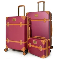 شنط سفر فايبر كلاسيكية – طقم 4 قطع لون عودي