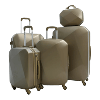 شنط سفر طقم 6 قطع بتصميم هندسي لون ذهبي