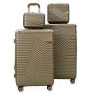 طقم حقائب سفر مخطط بجوانب 4 قطع سحب كبيرة + 2 قطع...