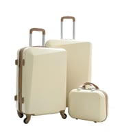 مورانو مجموعة شنط سفر بتصميم سادة 5 قطع بيج / كاكي...