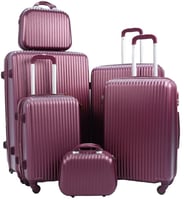 تشكيلة شنط سفر 6 قطع على شكل خطوط بعدة الوان