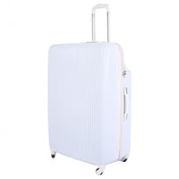 طقم حقائب بخطوط طولية 6 قطع لون ابيض