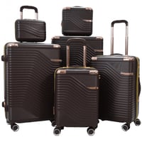 طقم حقائب سفر مخطط بجوانب 4 قطع سحب كبيرة + 2 قطع...