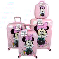 حقائب سفر ميني ماوس ميكي ماوس 4 قطع لون وردي