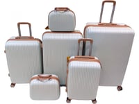 تشكيلة شنط سفر 6 قطع على شكل خطوط بعدة الوان