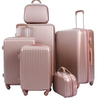 تشكيلة شنط سفر 6 قطع على شكل خطوط بعدة الوان