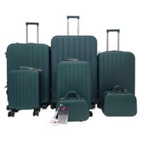حقائب سفر طقم مقلم مكون من فايبر 7 قطع لون أخضر غا...