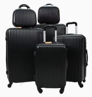 تشكيلة شنط سفر 6 قطع على شكل خطوط بعدة الوان