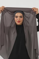 حجاب شيفون بمغناطيس وقبعة بالوسط