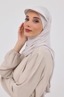 طرحة قطنية مع كاب- بيج فاتح