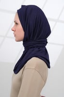 حجاب قطن ايطالي مع طقطق من الخلف كحلي