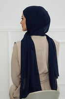 طرحه شيفون مع قبعة - كحلي