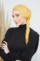 توربان قطني ربط من الخلف - اصفر داكن