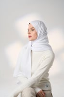 حجاب ميني غير سترتش ابيض