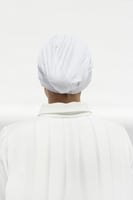 توربان قطن سترتش مع كسرات - ابيض