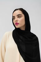 طرحة كرنشي مخيطة - أسود