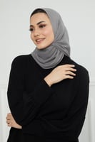 طرحة شاش تركي ميني | رمادي غامق