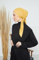 توربان قطني ربط من الخلف - اصفر داكن