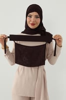 طقم طرحة ونقاب بني