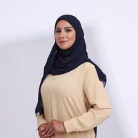 طرحة شيفون ربع مبطن من الامام كحلي غامق مبطن