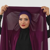 حجاب شيفون بمغناطيس وقبعة بالوسط