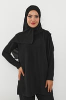 حجاب شيفون بمغناطيس وقبعة جانبية على الجهة اليسرى