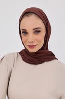 حجاب كويتي قطني دبل سترتش - بني