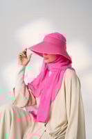 طقم نصف قبعة مع طرحة صيفية