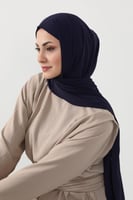 حجاب شيفون بمغناطيس وقبعة بالوسط كحلي