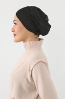 قبعة تحت الحجاب شفافة من الخلف - اسود