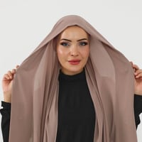 حجاب شيفون بمغناطيس وقبعة بالوسط