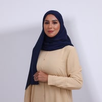 طرحة شيفون ربع مبطن من الأمام - كحلي غامق