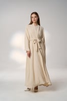 عباية بيج غامق بدون طرحة