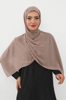 حجاب شيفون بمغناطيس وقبعة بالوسط