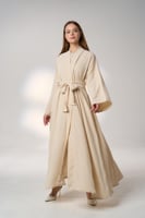 عباية بيج غامق بدون طرحة