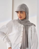 طرحة قطنية مع كاب- رمادي