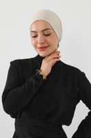 قبعة تحت الحجاب شفافة من الخلف - بيج