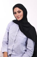 طرحة شيفون مع قبعة منفصلة- أسود