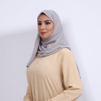 طرحة ميني شيفون ربع مبطن من الامام ميني