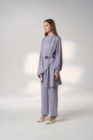 طقم بدلة حجاب -رمادي