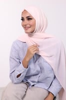 طرحة شيفون مع قبعة منفصلة- وردي