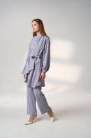 طقم بدلة حجاب -رمادي