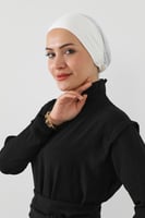 قبعة تحت الحجاب شفافة من الخلف - ابيض