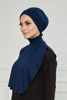 طقم توربان كاب ربط من الخلف مع تغطية الصدر كحلي