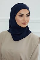 طرحه شيفون مع قبعة - كحلي