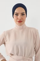 قبعة تحت الحجاب شفافة من الخلف - كحلي