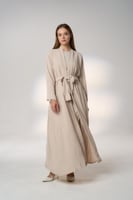 عباية بيج فاتح بدون طرحة