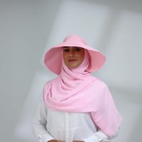 طقم نصف قبعة مع طرحة صيفية