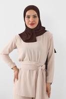 طرحة ميني شيفون ربع مبطن من الامام